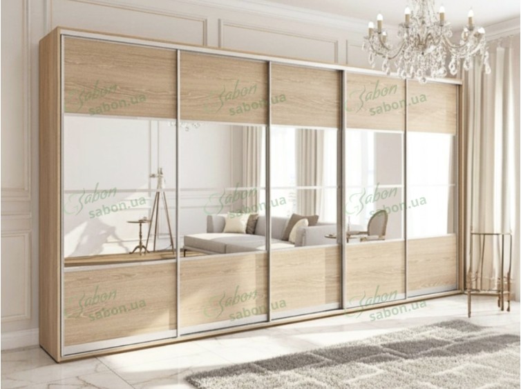 Шкаф-купе Стандарт 7.7 пятидверный H-220 2 