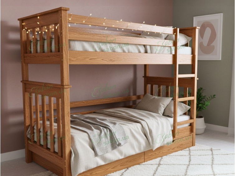 Деревянная двухъярусная кровать-трансформер Скандинавия мини 6 
