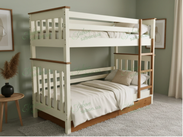 Деревянная двухъярусная кровать-трансформер Скандинавия мини