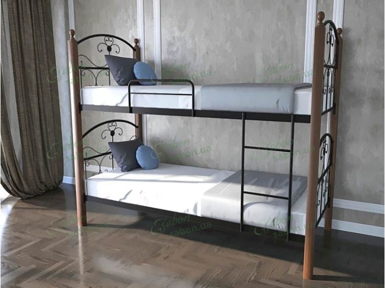 Двухъярусная металлическая кровать Патриция Wood 5 